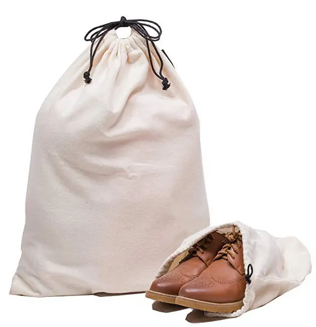 İpli tuval paketleme çanta şapka ayakkabı pamuk toz kese, yıkanabilir özelleştirilmiş tuval kılıfı pamuk büzme ipi