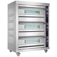 Nouveau four de boulangerie électrique commercial 3 niveaux 6 plateaux grande capacité design encastrable chauffage uniforme pour la cuisson de pizzas, pains et pâtes