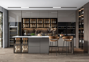 Les dernières conceptions d'armoires de cuisine suspendues brillantes de luxe - Product Image 5