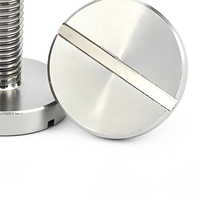 Vis à tête plate fendue en acier inoxydable 304, boulon à tête ronde large, filetage métrique standard