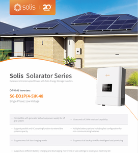 Inversor Monofásico de Bajo Voltaje de 4-5kw Más Vendido S6-EO1P(4-5)K-48 para Sistemas Fuera de la Red en Stock - Product Image 1