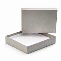 Boîte rigide en deux parties, couleur gris argenté, personnalisée, pour vêtements, coffrets cadeaux, accessoires et emballages de vente au détail haut de gamme