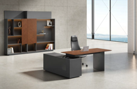 Bureaux de direction de luxe KMJ, mobilier de bureau, design moderne, bureau d'ordinateur en bois en forme de L, table de direction pour bureau