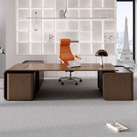 Bureau de direction modulaire minimaliste en forme de L, table de bureau de luxe, design moderne, mobilier de bureau en bois