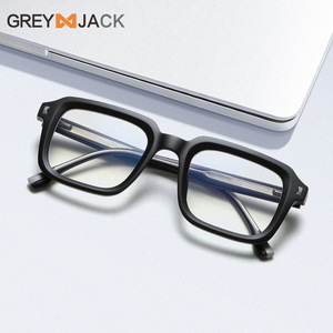 Lunettes carrées Greyjack anti-lumière bleue, monture complète, style uni, verres en acrylique K055OP - Product Image 5