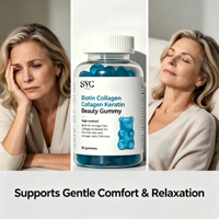 Gummies de beauté OEM ODM à marque privée, Biotine Collagène Kératine, 60 pièces en forme d'ours, Formule personnalisée, Complément pour la croissance des cheveux, de la peau et des ongles