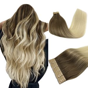 Extension Capelli Adesive Invisibili Super Sottili di Alta Qualità con Cuticola Intatta Colore Naturale 100% Capelli Umani Nastro PU - Product Image 1