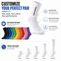 Chaussettes de sport personnalisées unies anti-ampoules en tissu extensible, chaussettes de sport jacquard personnalisées mi-mollet pour le basketball et la course à pied