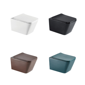 Inodoro Cuadrado de Cerámica Colgante de Pared con Color Mate Personalizado, Tanque Oculto, Doble Descarga, Diseño de Una Pieza - Product Image 1