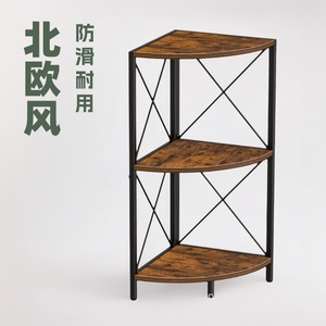 Corner Shelf 33x15x85cm Solid Wood Iron Multifunctional <b>Kitchen</b> Storage <b>Rack</b> Standing Type Rectangle Shape - Product Image 4