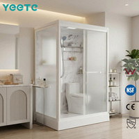 Cabine de douche pivotante carrée noire YEETE en verre trempé de 8 mm – Fournisseur en gros pour salles de bain, distribution en vrac, centre de distribution, modulaire préfabriqué pour le commerce