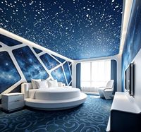 Papier peint imperméable 3D HD avec des étoiles, décoration murale pour plafonds et murs