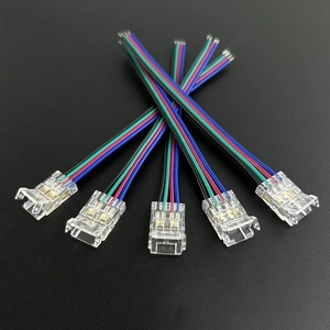 Conector <span class=keywords><strong>de</strong></span> tira LED RGB multicolor SMD COB <span class=keywords><strong>de</strong></span> 4 pines, 8 mm, 10 mm, conector <span class=keywords><strong>de</strong></span> tira LED <span class=keywords><strong>de</strong></span> <span class=keywords><strong>esquina</strong></span> <span class=keywords><strong>de</strong></span> 4 pines sin soldadura - Product Image 5