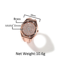 Anillo de Hombre de Alta Gama con Incrustaciones de Circonio Estilo Cruz, Chapado en Oro de 18k, Estilo Hip-hop Punk AP, Venta al por Mayor