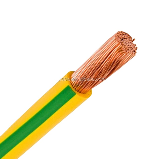Copper Core Grounding Cable PVC Insulated Triple Insulated Winding Wire 1.5mm2 2.5mm2 4mm2 6mm2 Yellow Green Overhead IP54