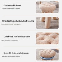Taburete Plegable de Madera Maciza para Niños, Modelo Cookie Biscuit, Moderno y Sencillo, para Sofá o Mesa de Centro