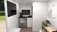 Conteneur de bureau mobile en acier robuste personnalisé sur roues Remorque de bureau pour chantier à distance