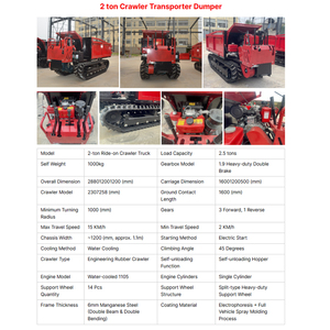 Mini Dumper Cingolato Ribaltabile da 1, 1.5, 2, 3 Tonnellate, Camion da Trasporto Fuoristrada - Product Image 5