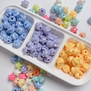 Perline Acriliche a Forma di Macaron e Stella a Cinque Punte, Dipinte UV, con Foro Dritto, per Creazione Fai-da-Te di Cinghie per Telefono, Portachiavi e Accessori per Gioielli - Product Image 1