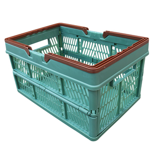 QS Foldable Collapsible Shopping <strong>Small</strong> Plastic Crate Vegetable Storage <strong>Baskets</strong> with <strong>Handles</strong> - Product Image 5