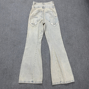 Jeans Personalizzati a <span class=keywords><strong>Doppio</strong></span> Strato con Lavaggio Acido, Logo Ricamato, Gamba Larga e Bottoni in Metallo per Uomo - Product Image 2
