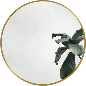 Gold 20 Inch Round Metal Wall Mirror Bathroom Decor - Product Image 5