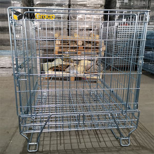 Yüksek kaliteli taşınabilir depo galvanizli istifleme profesyonel taşıma tel örgü Metal depolama kafesi - Product Image 2