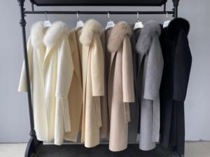 Inverno all'ingrosso nuovo trend cintura di alta qualità Design colore personalizzato donna lungo cappotto di lana Cashmere <span class=keywords><strong>con</strong></span> <span class=keywords><strong>pelliccia</strong></span> - Product Image 4