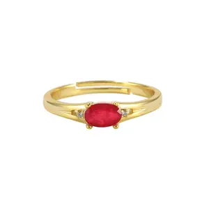 925 sterling silver ruby and emerald gemstone zircon gold plated adjustable ring fashion jewelry rings for women