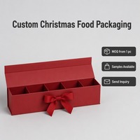 Boîte cadeau de Noël rouge avec compartiments pour lettres et chocolats, finition mate, vente en gros, directement de l'usine pour la vente au détail