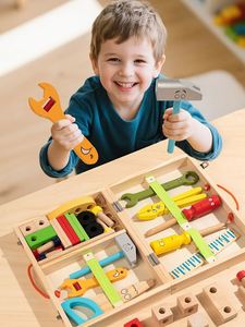 <b>Wooden</b> Construction Building Toy Play <b>Tools</b> Set With <b>Tool</b> <b>Box</b> Great Educational Stem Toys for Kids - Product Image 2