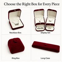 Hochwertige Samt-Schmuckbox mit Individuellem Logo für Ringe, Ohrringe, Halsketten, Anhänger, Armbänder und Armreifen