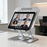 Support pour ordinateur portable et tablette en acier au carbone métallique OEM, rotation à 360 degrés, réglable, compatible avec iPad, pour bureau, maison, école, ordinateur de bureau
