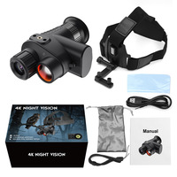 Caméra de vision nocturne tactique numérique montée sur la tête, vidéo nocturne 4K HD, télescope monoculaire infrarouge extérieur, portée effective de 400 m