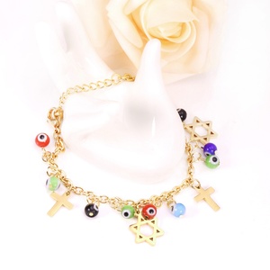 Bracelet en acier inoxydable plaqué or avec pendentifs cœur et arbre, chaîne à maillons en acier inoxydable - Product Image 5