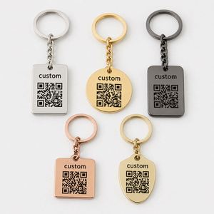 Porte-clés personnalisé avec code QR gravé, logo personnalisé, style professionnel, cadeau promotionnel d'entreprise, porte-clés d'entreprise - Product Image 1