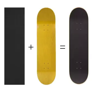 Échantillon offert autocollant noir 9 "x 33" perforé personnalisé pour bande de poignée de Skateboard