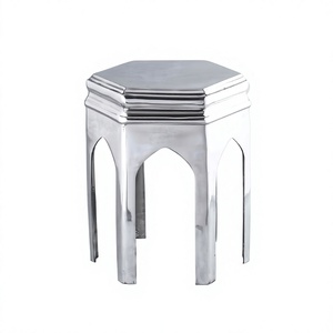 European Style Modern Design Handmade Eco-Friendly Durable Nesting <b>Coffee</b> <b>Table</b> Hi-end Decorative <b>Silver</b> Aluminum Metal Easy - Product Image 1