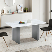 Ensemble table et chaises de salle à manger en marbre de style nordique minimaliste nouvellement conçu, 4 places, durable, meubles de salon modernes