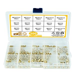 Inserts filetés à sertir à chaud M3 M4 <span class=keywords><strong>M5</strong></span>, inserts moletés en laiton pour injection, 300 pièces emballées en boîte - Product Image 5
