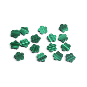 איכות גבוהה תלתן מלכיט טבעי באיכות גבוהה קוורץ ירוק קוורץ ברקת חתוך אבן חן שטוחה לתכשיטים - Product Image 4