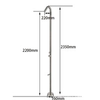 Colonne de douche extérieure en acier inoxydable brossé, ensemble de douche au sol pour piscines et plages, qualité 304/316, résistant à la corrosion