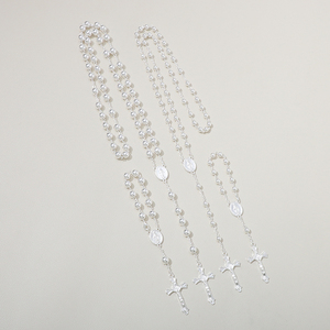 Ciondolo croce di gesus <span class=keywords><strong>argento</strong></span> placcato in rame <span class=keywords><strong>925</strong></span> Sterling <span class=keywords><strong>argento</strong></span> brillante 8mm con perline <span class=keywords><strong>rosario</strong></span> vergine maria collana gioielli religiosi - Product Image 5