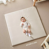 Tapis de sol en cuir PU épais de 1,3 pouces, rembourré, facile à nettoyer, résistant à l'eau, antibactérien, anti-chute, pour salon et camping