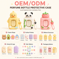 Étui de protection en silicone pour flacon de parfum, pochette de voyage Kawaii pour cosmétiques, housse pour outil de beauté avec fenêtre et dragonne, cadeau promotionnel