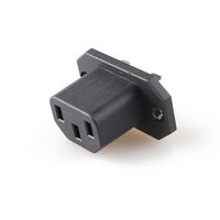 Prise d'extension à 3 broches IEC320 C13 C14, prise de courant AC avec fiche industrielle 10A 250V, type universel, matériau en laiton, noir