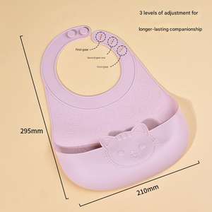 Nouveau bavoir d'alimentation <span class=keywords><strong>pour</strong></span> bébé en silicone de qualité alimentaire étanche conception 3D fermeture à <span class=keywords><strong>bouton</strong></span> solide sans lavage bavoir étanche <span class=keywords><strong>pour</strong></span> les enfants - Product Image 5