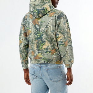 Jersey de invierno con capucha Deportes Hombres Loose Fitness Fleece Impresión digital Sublimación Camuflaje Poliéster Sudadera con capucha - Product Image 4