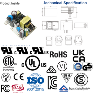 Adaptateur secteur mural MYIXI 24W pour caméra de surveillance CCTV - Sorties AC/DC 9,5V/12V/14V, courants 2A/2,5A/800mA, certifié CE, garantie 2 ans - Product Image 2