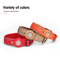 Collier pour chien et chat Hanyang OEM personnalisé, en nylon réfléchissant, réglable, avec GPS, robuste, pour l'entraînement, compatible Airtag, avec boucle